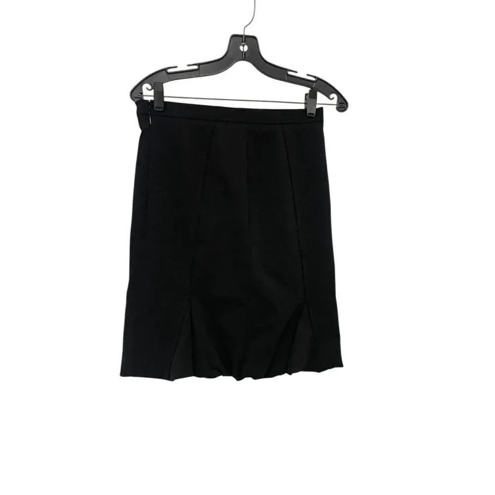 Givenchy Paris Womens Wool Skirt Size 42 US 10 Black kick pleats NWT